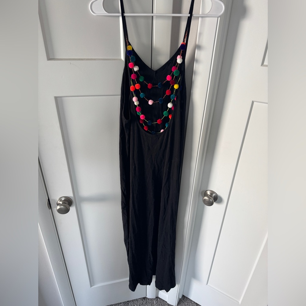 PitUSA Pom Pom Necklace Dress - Black